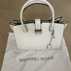 NWOT Michael Kors white leather satchel